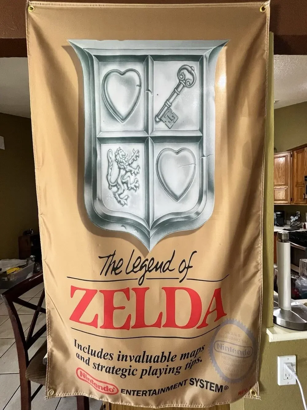 Legend of Zelda 5ft Flag Nintendo Entertainment System NES 1989 Banner Poster